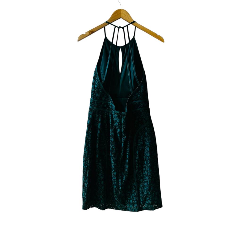 Xscape Lace High Neck Sheath Dress Size 10 Green - Picture 3 of 7